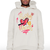 Men Broken Heart Puff Print Hoodie