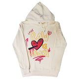 Men Broken Heart Puff Print Hoodie