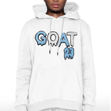 Men GOAT Baby Blue/White Chenille Hoodie