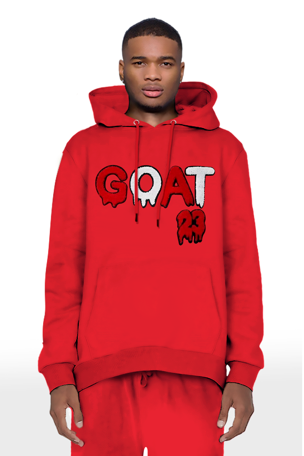 Men GOAT Red/White Chenille Hoodie