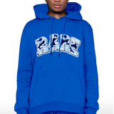 Men RARE Camo Blue Chenille Hoodie