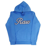 Men Raw Cursive Grey Chenille Hoodie