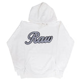 Men Raw Cursive Grey Chenille Hoodie