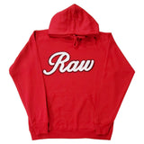 Men Raw Cursive White Chenille Hoodie