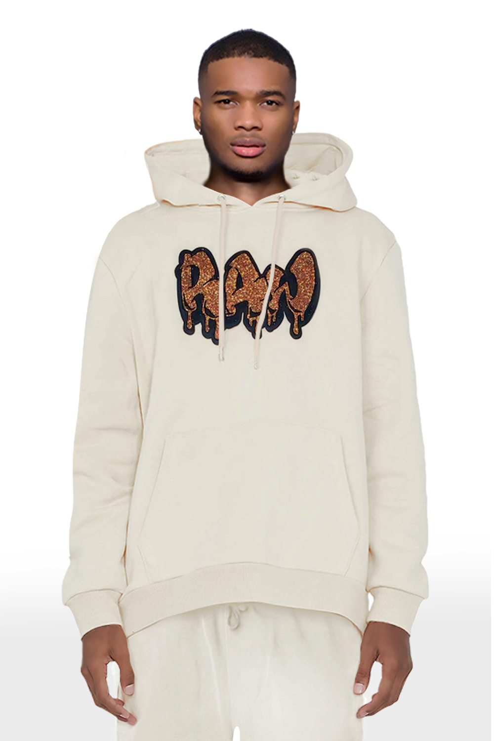 Men RAW Drip Gold Bling Hoodie