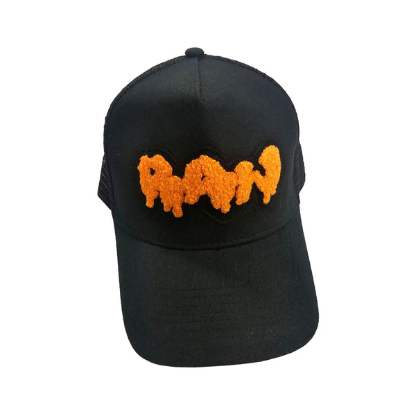 Men RAW Drip Orange Chenille Hat