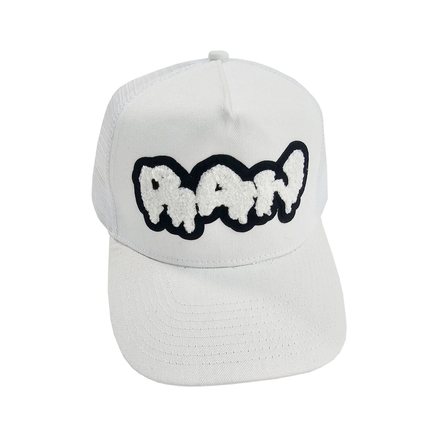 Men RAW Drip White Chenille Hat