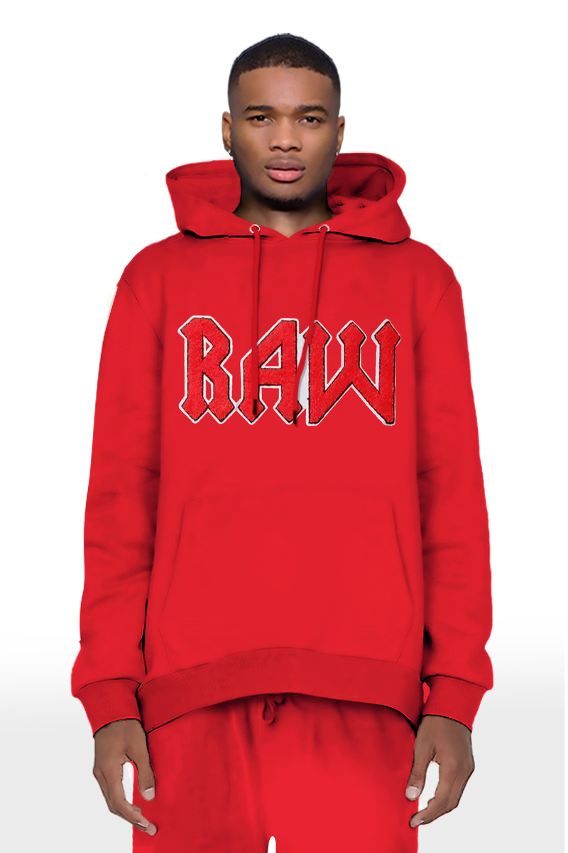 Men RAW Edition 3 Red Chenille Hoodie