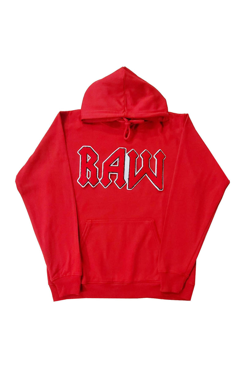 Men RAW Edition 3 Red Chenille Hoodie