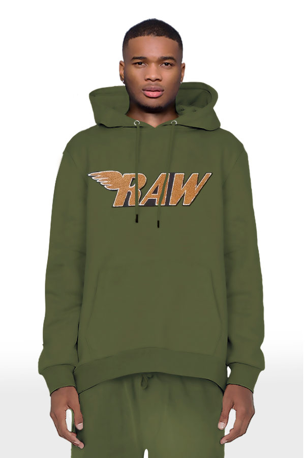 Men RAW Wing Gold Chenille Hoodie