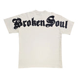 Men Broken Soul Black Chenille Oversized T-Shirt