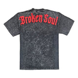 Men Broken Soul Try Me Chenille Oversize T-Shirt