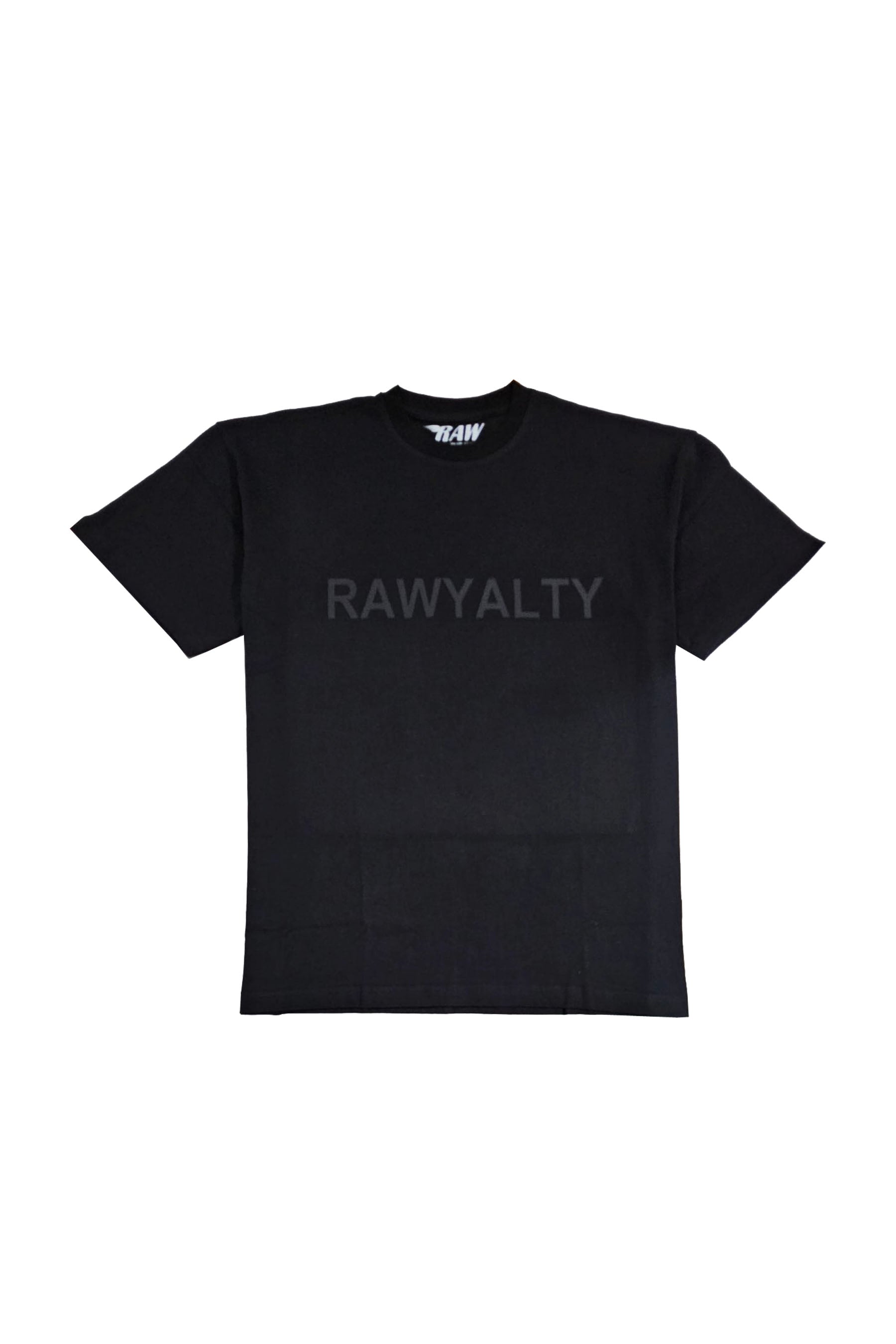 Men 007 RAWYALTY Black Rubberized Oversized T-Shirt