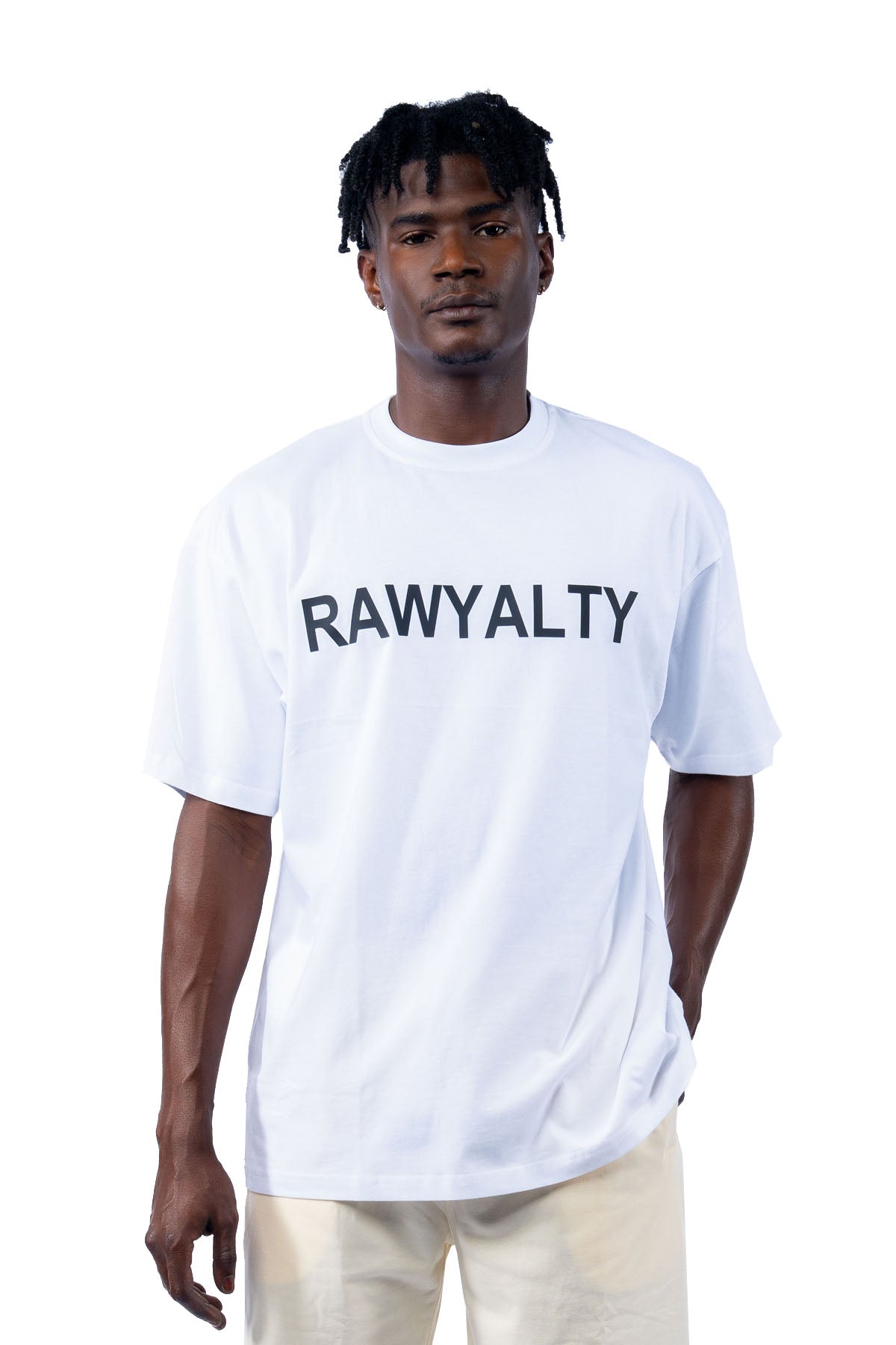 Men 007 RAWYALTY Black Rubberized Oversized T-Shirt