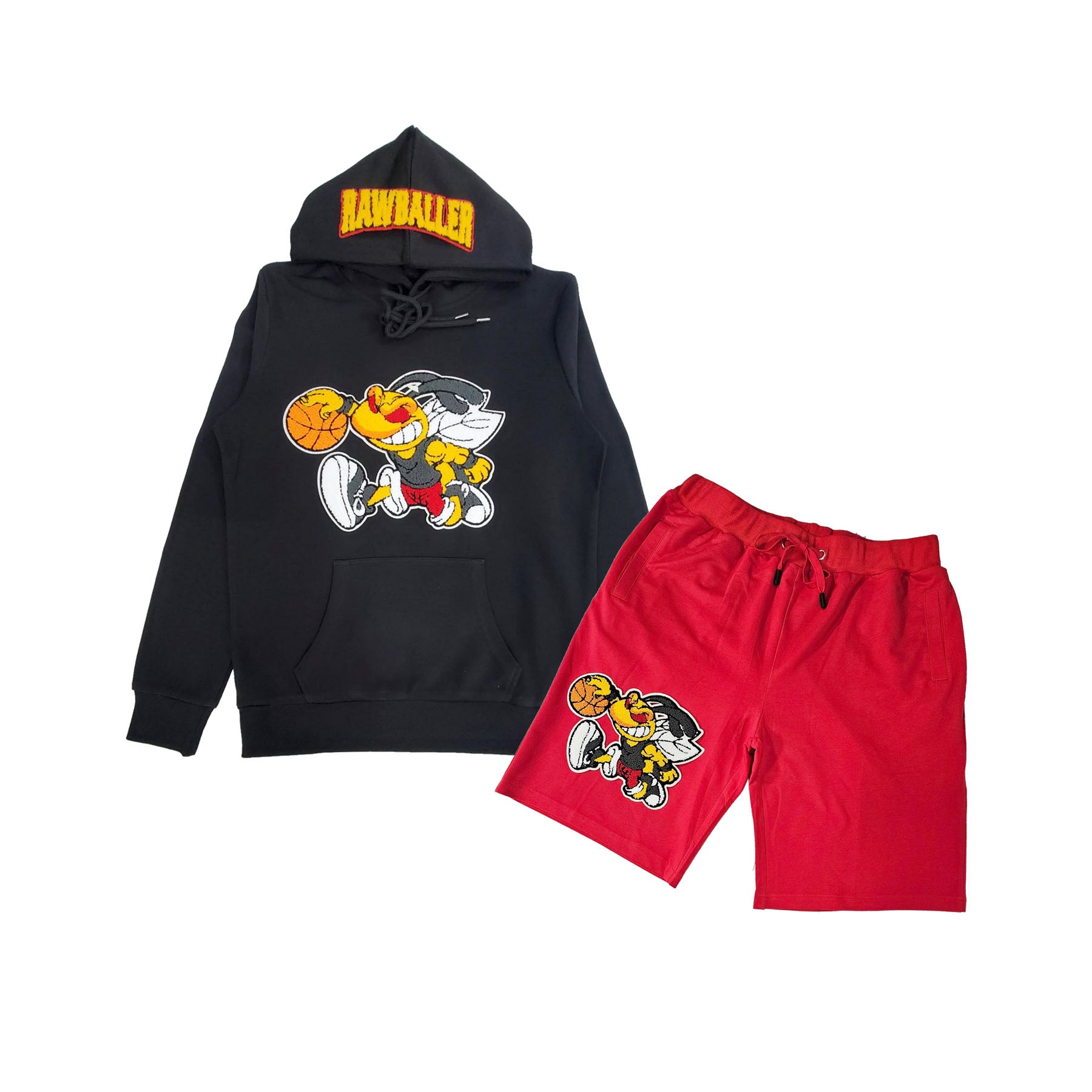 Men Rawballer Chenille Hoodie and Cotton Shorts Set