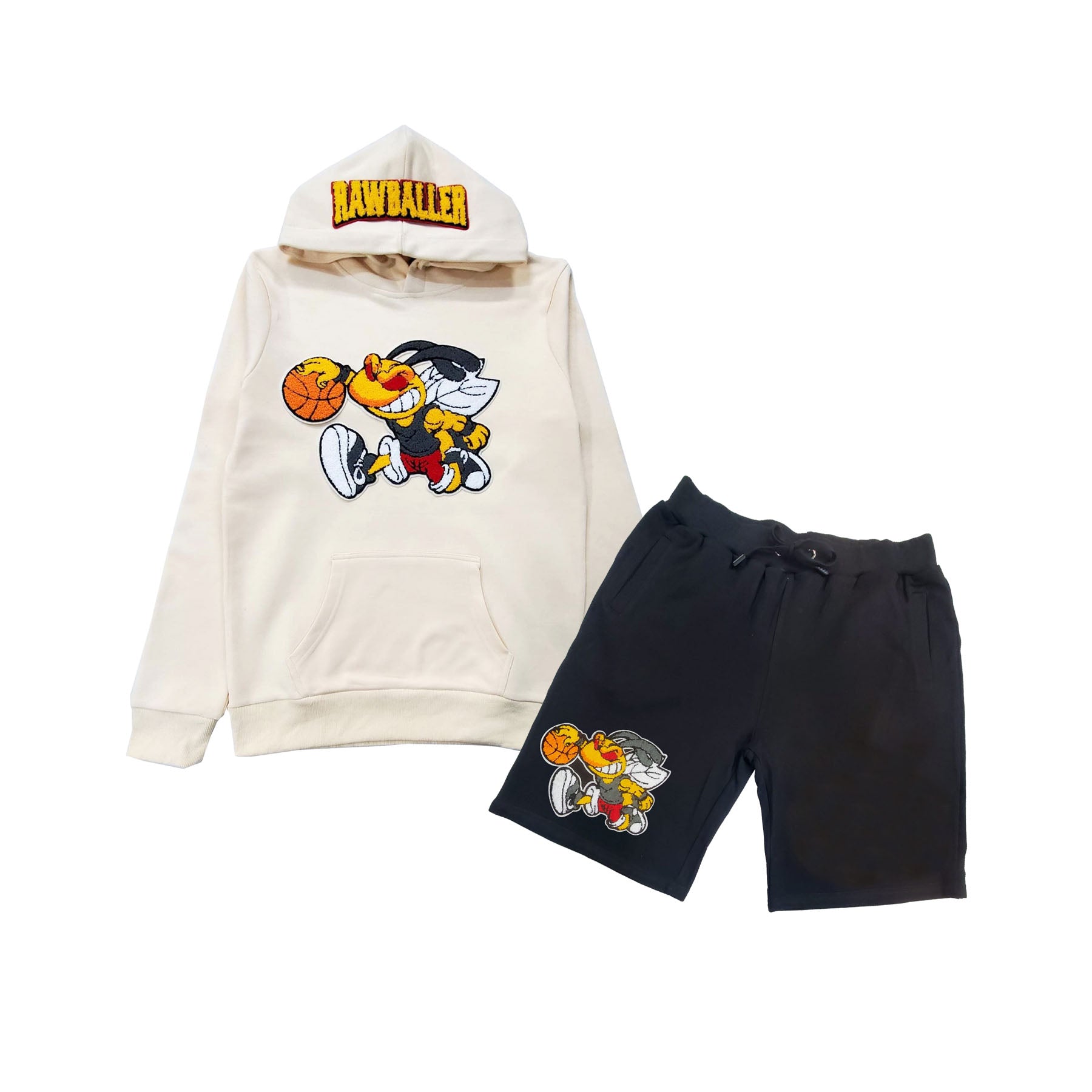 Men Rawballer Chenille Hoodie and Cotton Shorts Set