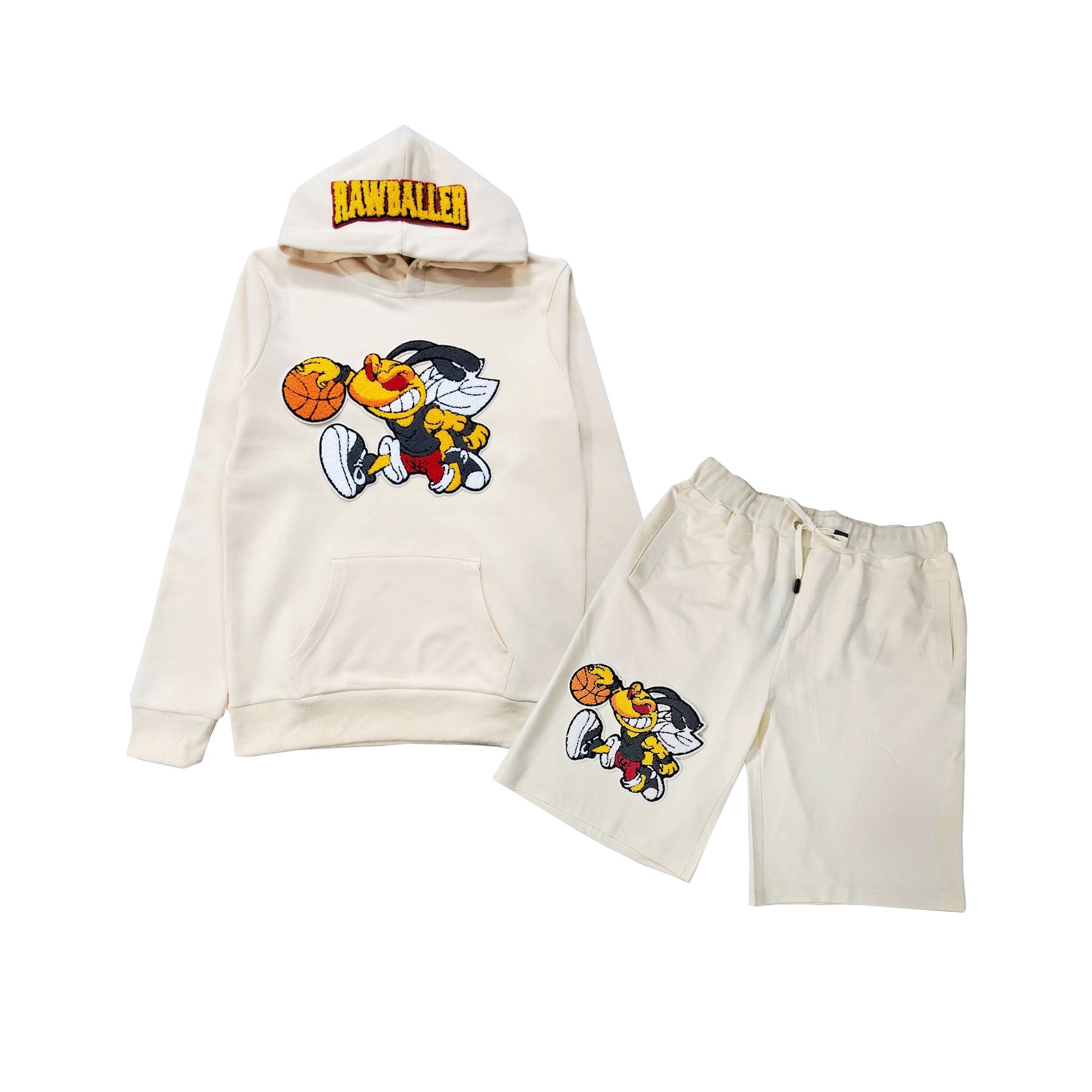 Men Rawballer Chenille Hoodie and Cotton Shorts Set