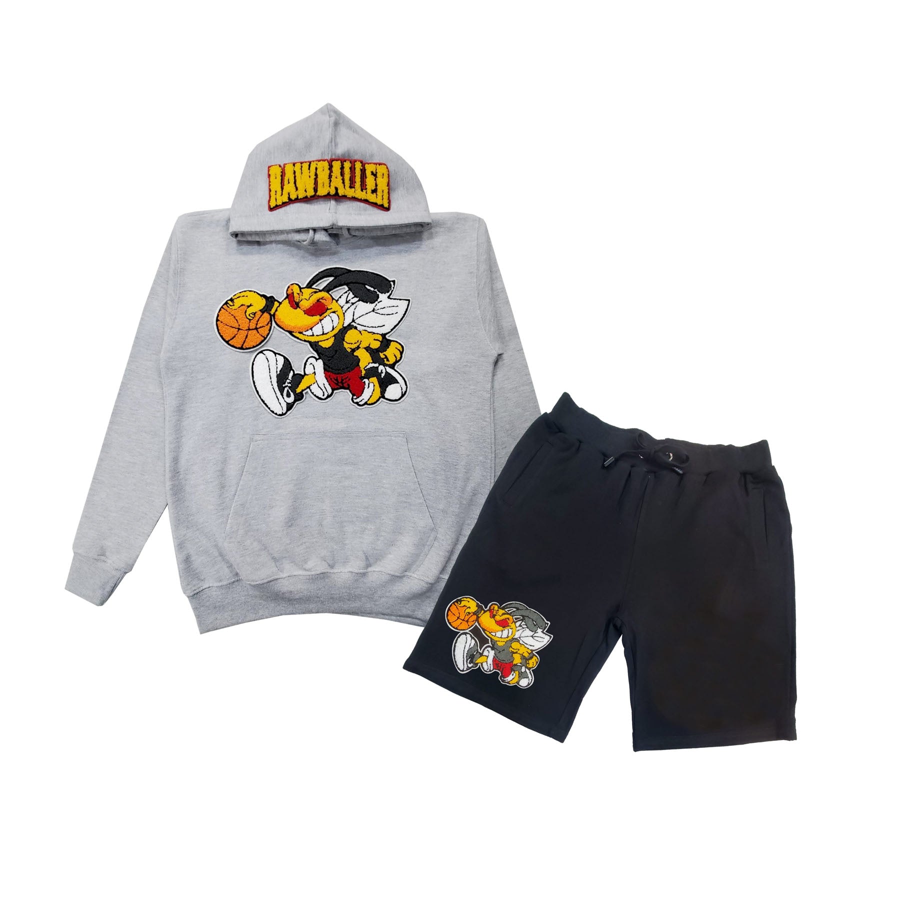 Men Rawballer Chenille Hoodie and Cotton Shorts Set