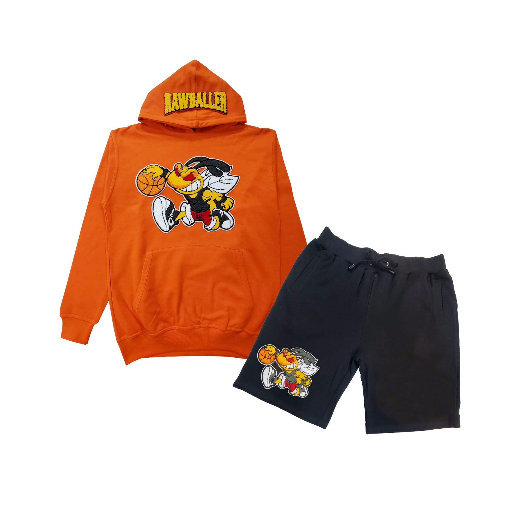 Men Rawballer Chenille Hoodie and Cotton Shorts Set