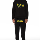 Men 003 RAW Green/Yellow 3D Embroidery Hoodie and Jogger Set