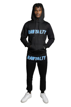 Men 004 RAWYALTY Carolina Blue 3D Embroidery Hoodie and Jogger Set