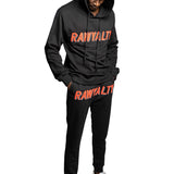 Men 004 RAWYALTY Red 3D Embroidery Hoodie and Jogger Set