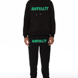 Men 004 RAWYALTY Green 3D Embroidery Hoodie and Jogger Set