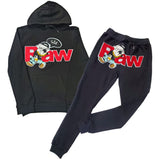 Men RAW Bulldog Chenille Hoodie and Joggers Set