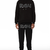 Men RAW Edition 1 Black Chenille Hoodie and Joggers Set