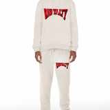 Men Rawyalty Red Chenille Hoodie and Joggers Set