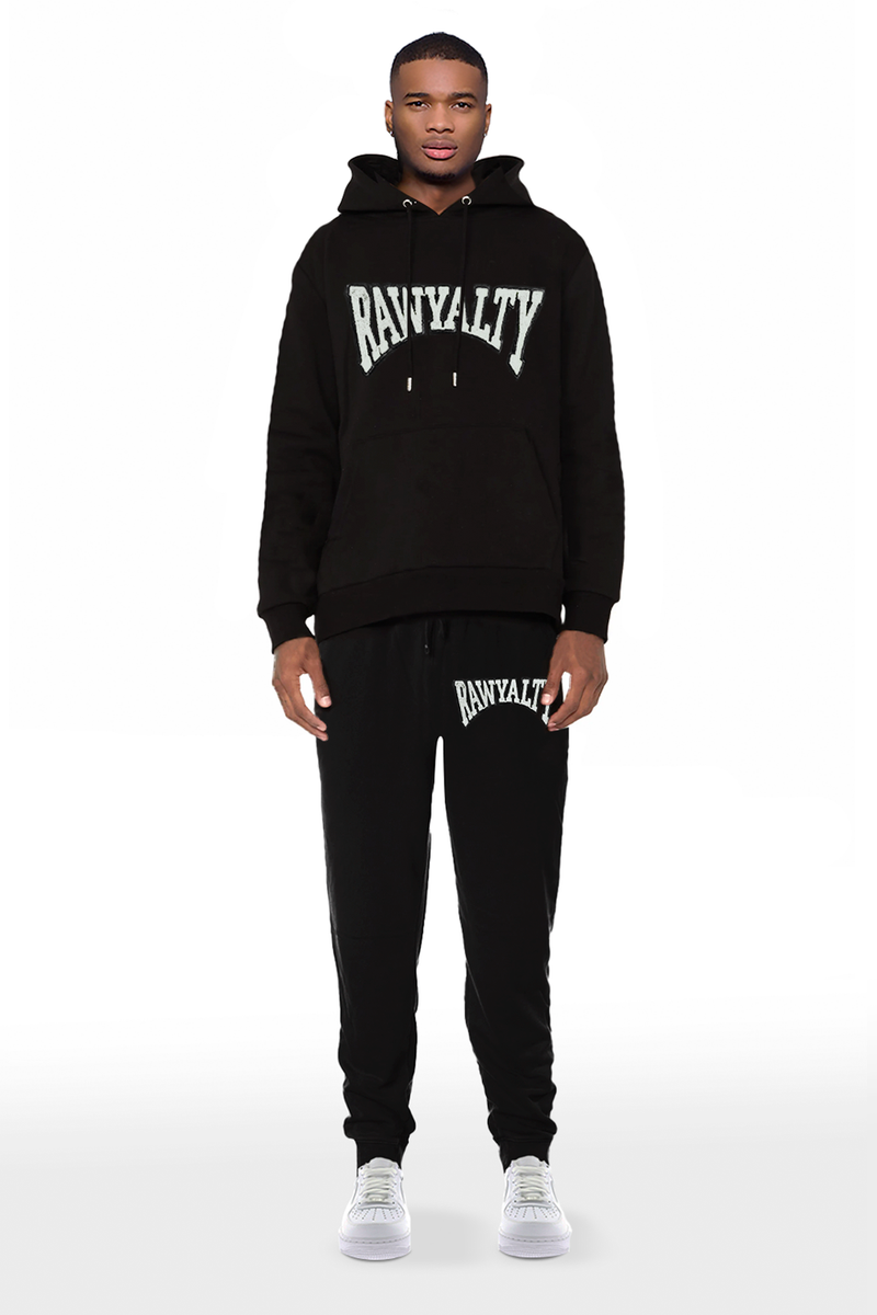 Men Rawyalty White Chenille Hoodie and Joggers Set