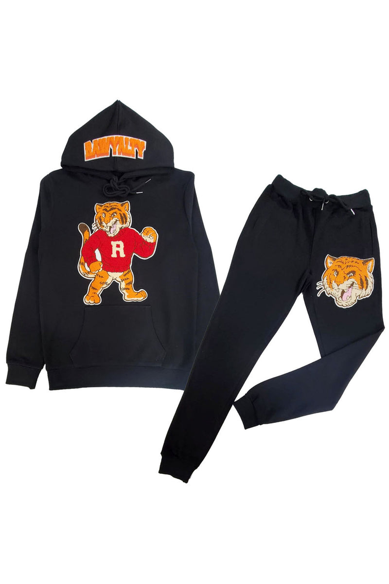 Men Rawyalty Tiger Chenille Hoodie and Joggers Set