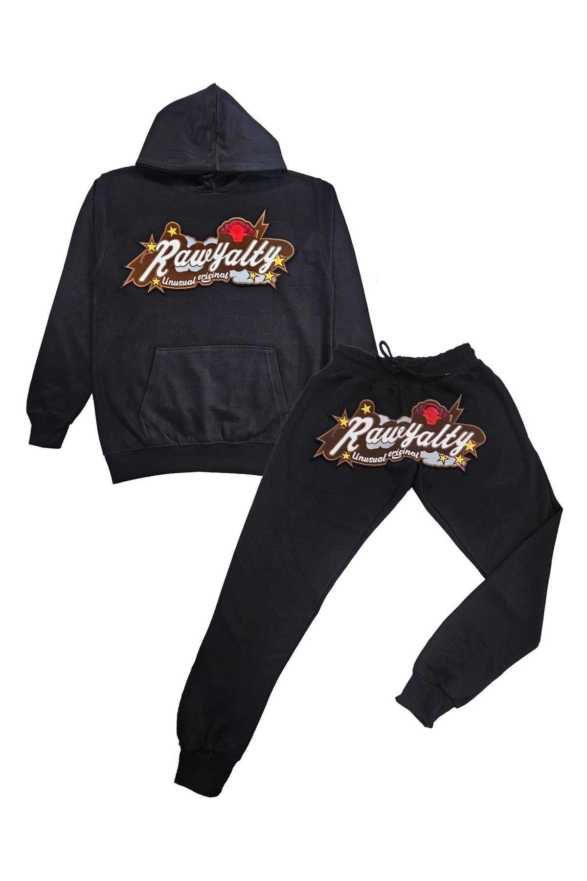 Men Rawyalty Unusual Suede Hoodie and Jogger Set