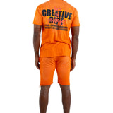 Men Art In Progress T-Shirt and Cotton Shorts Set