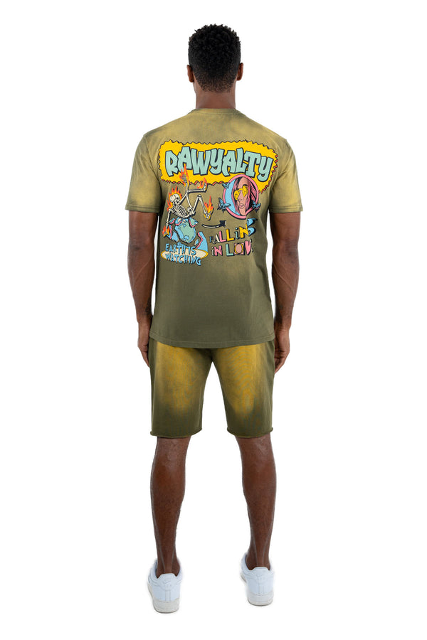 Men Earth is Watching T-Shirt and Cotton Shorts Set