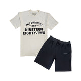 Men The Original -RAW- Black Silicone Crew Neck T-Shirts and Cotton Shorts Set