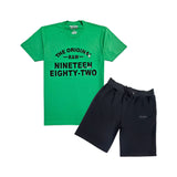 Men The Original -RAW- Black Silicone Crew Neck T-Shirts and Cotton Shorts Set