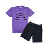 Men The Original -RAW- Black Silicone Crew Neck T-Shirts and Cotton Shorts Set