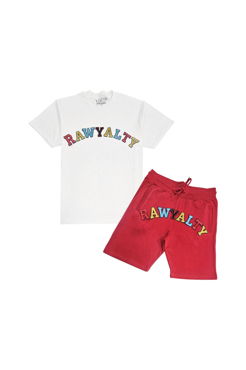 Men A7 Rawyalty Embroidery T-Shirt and Cotton Shorts Set