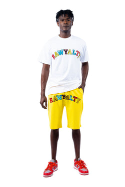 Men A7 Rawyalty Embroidery T-Shirt and Cotton Shorts Set