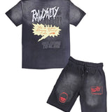 Men Rawyalty Studios T-Shirt and Cotton Shorts Set