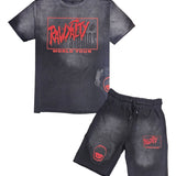 Men Rawyalty Studios T-Shirt and Cotton Shorts Set