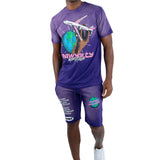 Men Worldwide T-Shirt and Cotton Shorts Set