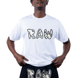 Men 003 RAW Black/White 3D Embroidery T-Shirt