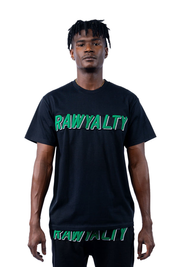 Men 004 RAWYALTY Green 3D Embroidery T-Shirt