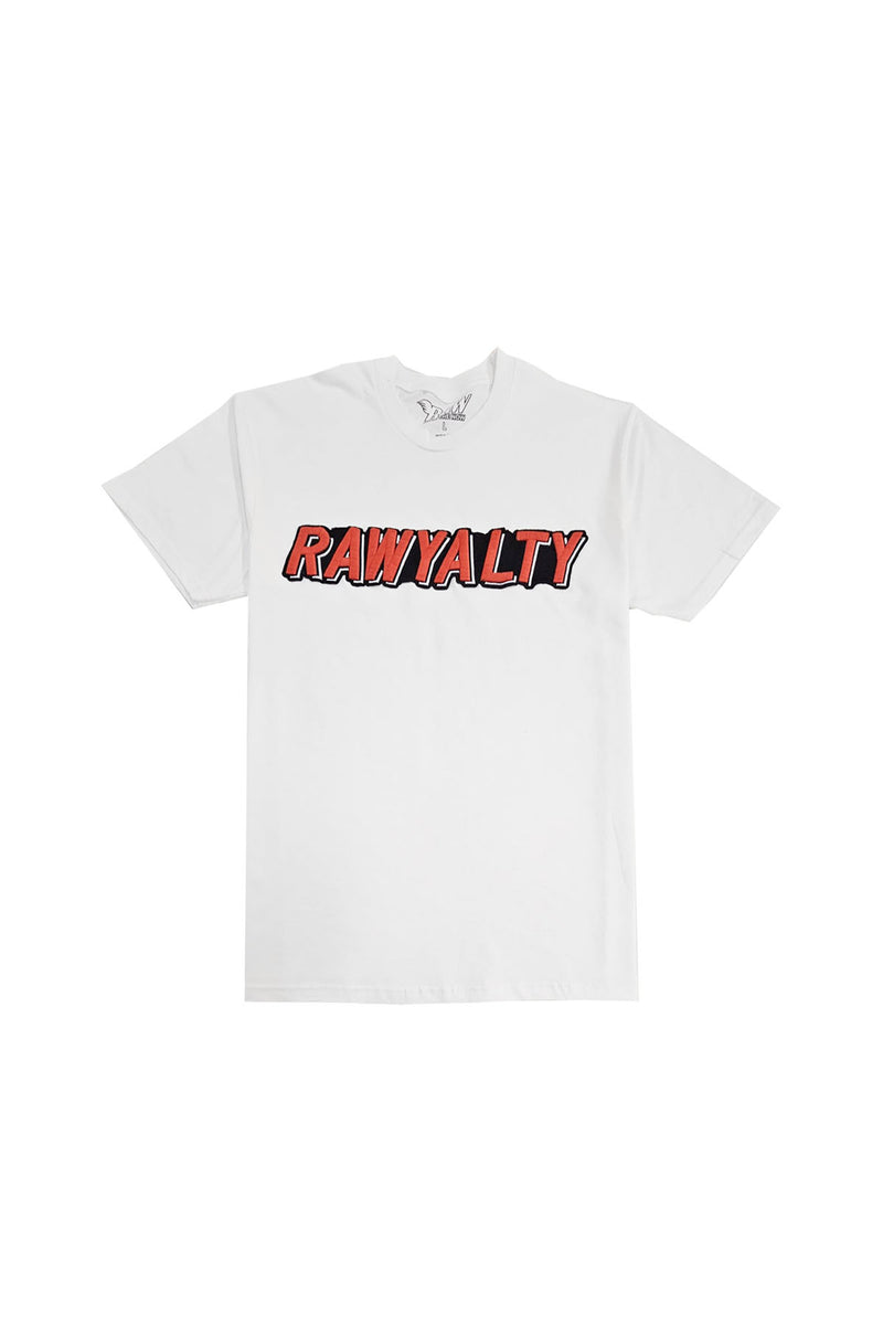 Men 004 RAWYALTY Red 3D Embroidery T-Shirt