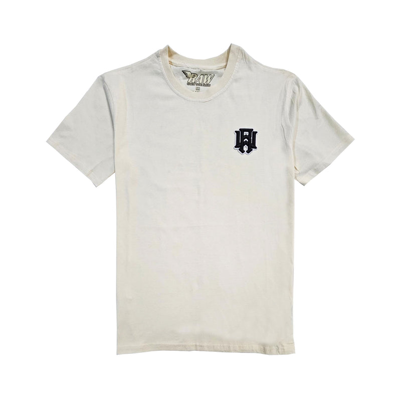 Men 3D Stitch Logo Black Embroidery Crew Neck T-Shirt - Rawyalty Clothing