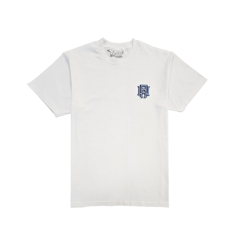 Men 3D Stitch Logo Sky Embroidery Crew Neck T-Shirt - Rawyalty Clothing