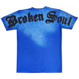 Men Broken Soul Black Chenille T-Shirt