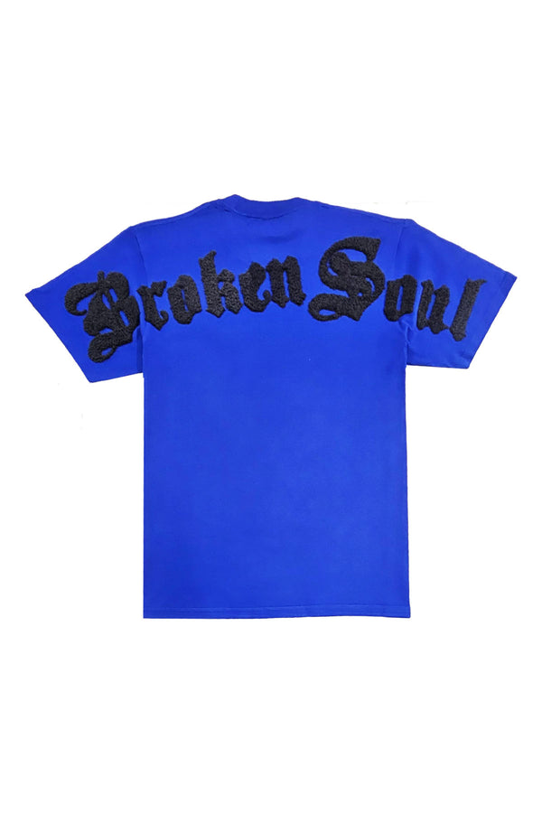 Men Broken Soul Black Chenille T-Shirt